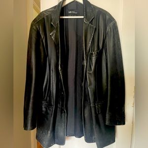 Men’s Black Leather Blazer